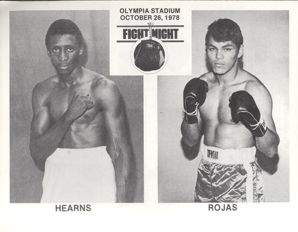 HEARNS, TOMMY-PEDRO ROJAS OFFICIAL PROGRAM (1978)