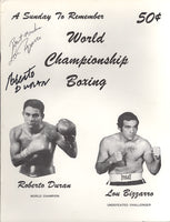 DURAN, ROBERTO-LOU BIZZARRO OFFICIAL PROGRAM (1976-SIGNED BY BOTH FIGHTERS)
