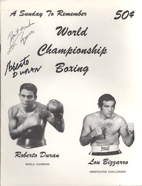 DURAN, ROBERTO-LOU BIZZARRO OFFICIAL PROGRAM (1976-SIGNED BY BOTH FIGHTERS)