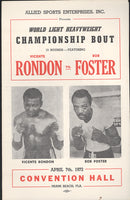 FOSTER, BOB-VICENTE RONDON OFFICIAL PROGRAM (1972)