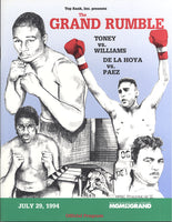 DE LA HOYA, OSCAR-JORGE PAEZ & TONEY-WILLIAMS OFFICIAL PROGRAM (1994)