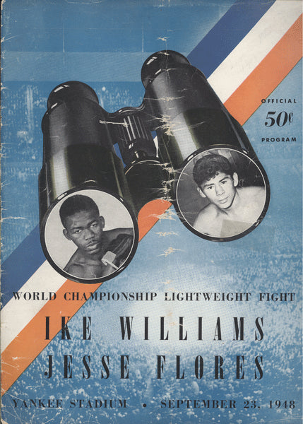 ROBINSON, SUGAR RAY-KID GAVILAN & IKE WILLIAMS-JESSE FLORES OFFICIAL PROGRAM (1948)