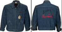 CLAY, CASSIUS & DREW "BUNDINI" BROWN WORN "BEAR HUNTIN" DENIM JACKET (1964-SIGNED BY ALI)