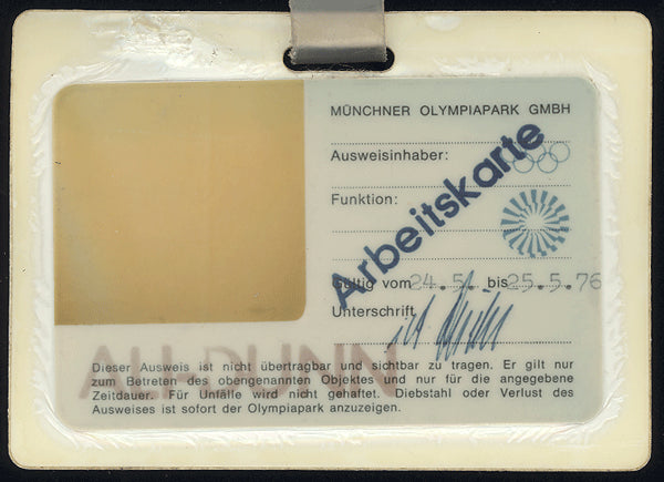 ALI, MUHAMMAD-RICHARD DUNN PRESS CREDENTIAL (1976)