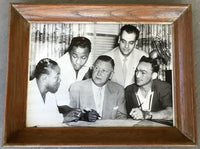 BASILIO, CARMEN-KID GAVILAN LARGE FORMAT PHOTOGRAPH (1953-CONTRACT SIGNING)