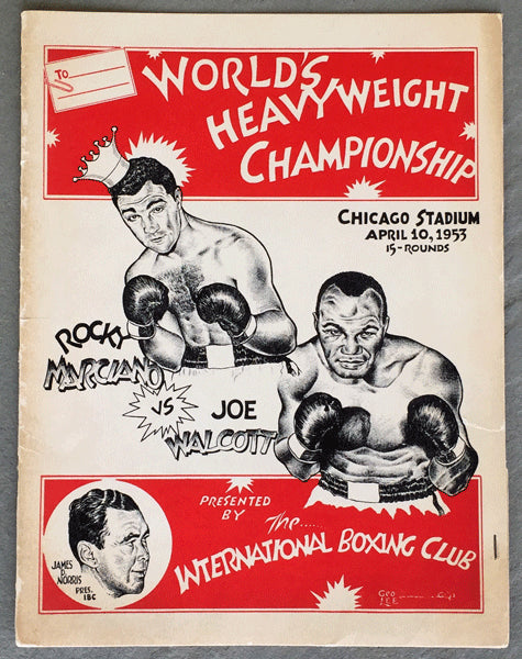 MARCIANO, ROCKY-JERSEY JOE WALCOTT II PRESS KIT (1953)