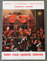 CERDAN, MARCEL-TONY ZALE OFFICIAL PROGRAM (1948-CERDAN WINS TITLE)