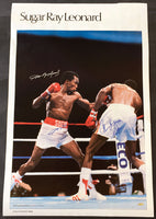 LEONARD, SUGAR RAY & THOMAS HEARNS SIGNED SPORTS ILLUSTRATED POSTER (1981-SIGNED BY BOTH)