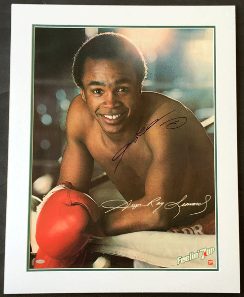 LEONARD, SUGAR RAY SIGNED 7 UP ADVERTISING POSTER