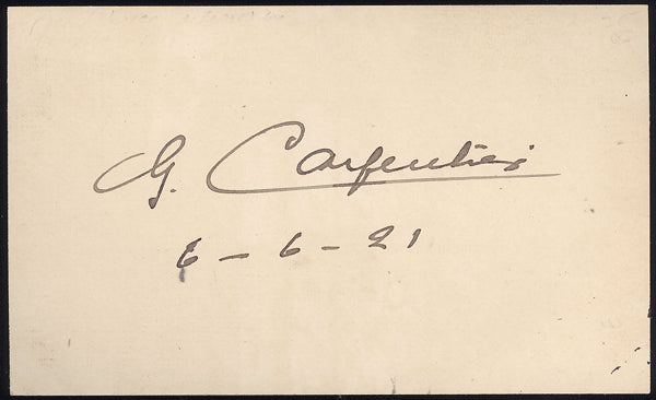CARPENTIER, GEORGES INK SIGNATURE (1921-SIGNED A MONTH BEFORE DEMPSEY FIGHT)