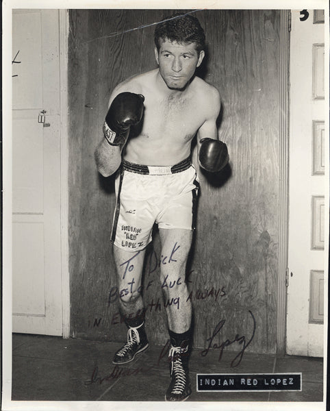 LOPEZ, ERNIE "INDIAN RED" SIGNED PHOTO