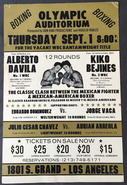 CHAVEZ, JULIO CESAR-ADRIANO ARREOLA & ALBERTO DAVILA-KIKO BEJINES ON SITE POSTER (1983)