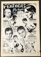 GREAT FEATHERWEIGHTS CARTOON ART BY TED CARROLL (1950'S)