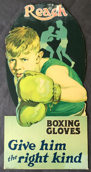 REACH BOXING GLOVES ADVERTISING STANDEE (CIRCA 1930'S)