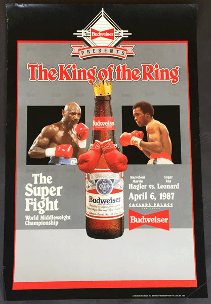 LEONARD, SUGAR RAY-MARVIN HAGLER BUDWEISER ADVERTISING POSTER (1987)