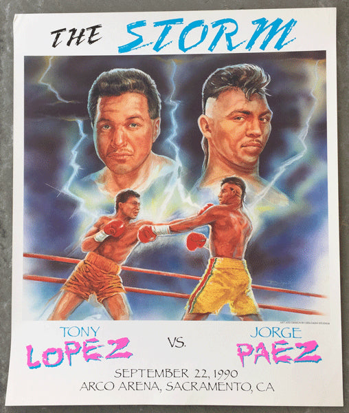 LOPEZ, TONY-JORGE PAEZ ON SITE POSTER (1990-LOPEZ WINS TITLE)