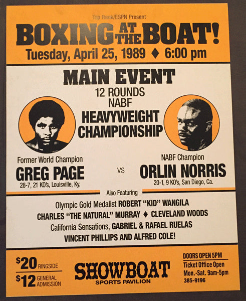 PAGE, GREG-ORLIN NORRIS ON SITE POSTER (1989)