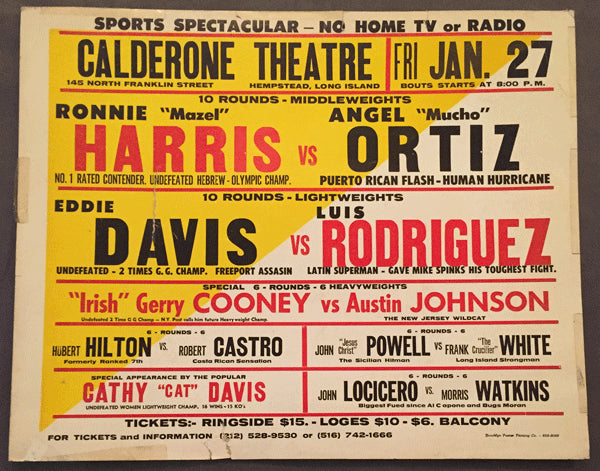 COONEY, GERRY-AUSTIN JOHNSON ON SITE POSTER (1978-COONEY'S 9TH FIGHT)