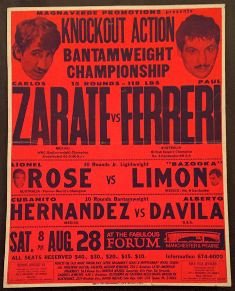 ZARATE, CARLOS-PAUL FERRERI & ROSE-LIMON & DAVILA-HERNANDEZ ON SITE POSTER (1976)