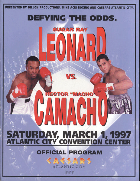 LEONARD, SUGAR RAY-HECTOR "MACHO" CAMACHO OFFICIAL PROGRAM (1997)