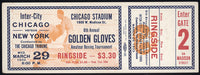 1933 INTERCITY GOLDEN GLOVES FULL TICKET (RODAK, PASTOR, MAREK, DUDAS)