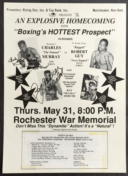 HOPKINS, BERNARD-JOUVIN MERCADO & RAY MERCER-LIONEL WASHINGTON SIGNED ON SITE POSTER (1990)