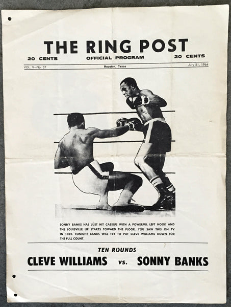 WILLIAMS, CLEVELAND-SONNY BANKS OFFICIAL PROGRAM (1964)