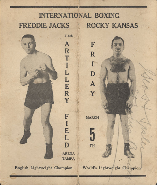 KANSAS, ROCKY-FREDDIE JACKS OFFICIAL PROGRAM (1926)