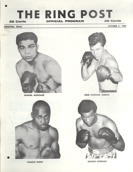 FOREMAN, GEORGE-VERNON CLAY OFFICIAL PROGRAM (1969-FOREMAN'S 7TH PRO FIGHT)