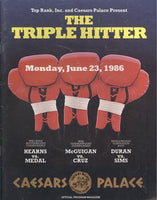 DURAN, ROBERTO-ROBBIE SIMS & HEARNS-MEDAL & MCGUIGAN-CRUZ OFFICIAL PROGRAM (1986)