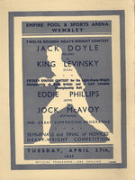 LEVINSKY, KING-JACK DOYLE OFFICIAL PROGRAM (1937)