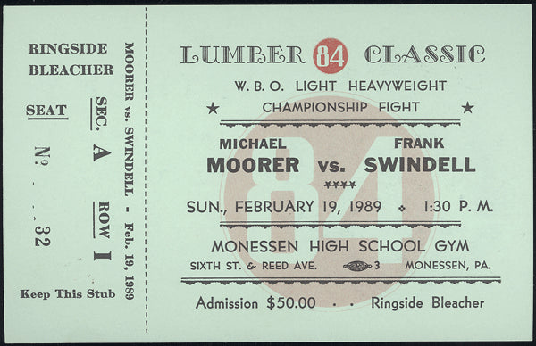 MOORER, MICHAEL-FRANK SWINDELL FULL TICKET (1989)