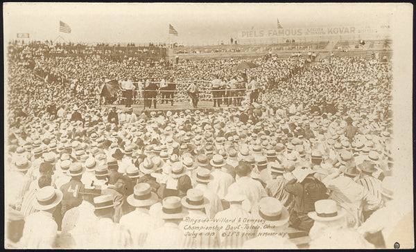 DEMPSEY, JACK-JESS WILLARD REAL PHOTO POSTCARD (1919-PRE FIGHT)