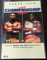 TYSON, MIKE-FRANK BRUNO II SIGNED SOUVENIR CLOSED CIRCUIT POSTER (1996-SIGNED BY TYSON)