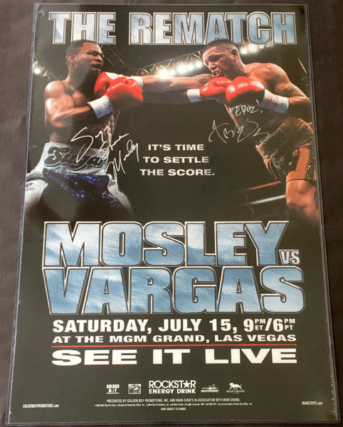 MOSLEY, SUGAR SHANE-FERNANDO VARGAS SIGNED ON SITE POSTER (2006-SIGNED BY BOTH)