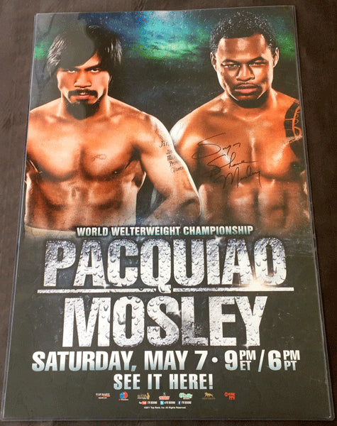 PACQUIAO, MANNY-SUGAR SHANE MOSLEY ORIGINAL SIGNED POSTER (2011-SIGNED BY MOSLEY)