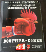 BOUTTIER, JEAN CLAUDE-NESSIM MAX COHEN ON SITE POSTER (1974-BOUTTIER'S LAST FIGHT)
