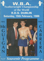 MCGUIGAN, BARRY-DANILO CABRERA OFFICIAL PROGRAM (1986)