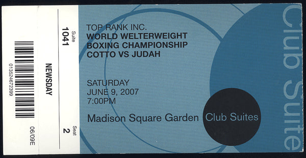 COTTO, MIGUEL-ZAB JUDAH FULL TICKET (2007)