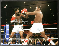 SPINKS, MICHAEL SIGNED LARGE FORMAT PHOTO (HOLMES II FIGHT)