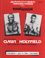 HOLYFIELD, EVANDER-DWIGHT MUHAMMAD QAWI OFFICIAL PROGRAM (1986)