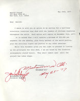 ALI, MUHAMMAD SIGNED LETTER AGREEMENT (1977-AS CHAMPION)