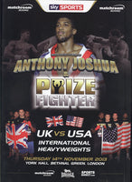 JOSHUA, ANTHONY-HRVOJE KISICEK OFFICIAL PROGRAM (2013-JOSHUA 3RD PRO FIGHT)