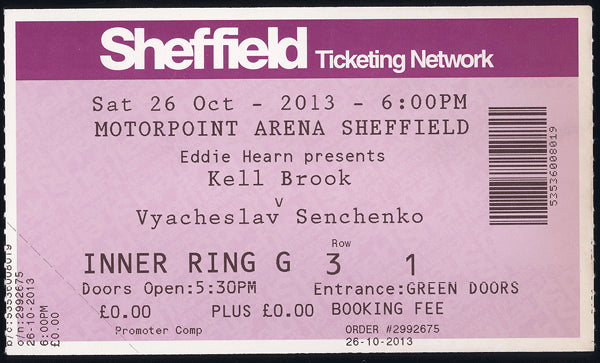 JOSHUA, ANTHONY-PAUL BUTIN FULL TICKET (2013-JOSHUA'S 2ND PRO FIGHT)