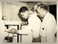 LOUIS, JOE & MANAGER JOHN ROXBOROUGH (1937-TRAINING FOR FARR)
