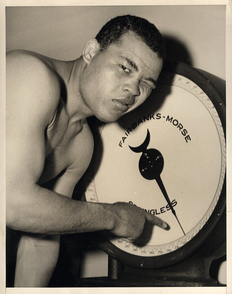 LOUIS, JOE TRAINING CAMP WIRE PHOTO (1948-TRAINING FOR WALCOTT)