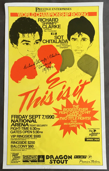 CHITALADA, SOT-RICHARD CLARKE SIGNED ON SITE POSTER (1990)