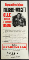 WALCOTT, JERSEY JOE-OLLE TANBERG FIGHT FILM POSTER (1949)