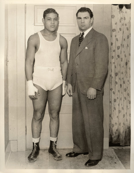 LOUIS, JOE & MAX SCHMELING ORIGINAL WIRE PHOTO (1935)