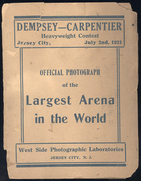 DEMPSEY, JACK-GEORGES CARPENTIER ARENA PHOTOGRAPH BOOKLET (1921)